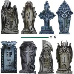 Joyin 8Pcs Tombstone Halloween Yard Decoration 16.5in - Halloween Decorations