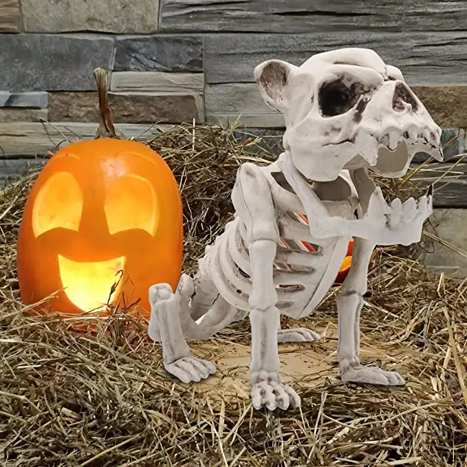 Joyin Puppy Skeleton Pose-N-Stay Halloween Decoration 11in - Halloween Decorations