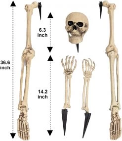 Joyin 5Pcs Lighted Skeleton Groundbreaker Yard Stakes (Green Light) - Halloween Decorations -Spooky Home Decor 12848 2