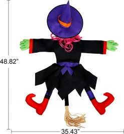 Joyin 2Pcs Halloween Crashing Witch (Red Purple) - Halloween Decorations -Spooky Home Decor 13090 7
