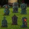 Joyin 2 Light Up Grim Reaper with 4 Tombstone Decoration Set - Halloween Decorations