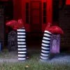 Joyin 2Pcs Witch Legs with Stakes (Red Shoes & Black and White Stripe), - Halloween Decorations