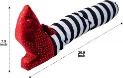 Joyin 2Pcs Witch Legs with Stakes (Red Shoes & Black and White Stripe), - Halloween Decorations -Spooky Home Decor 13489 4