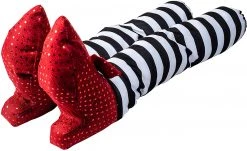 Joyin 2Pcs Witch Legs with Stakes (Red Shoes & Black and White Stripe), - Halloween Decorations -Spooky Home Decor 13489 8