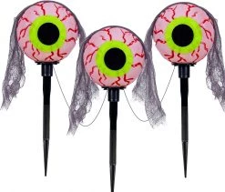 Joyin 3Pcs Eyeball Pathway Light Marker - Halloween Decorations -Spooky Home Decor 13512 3