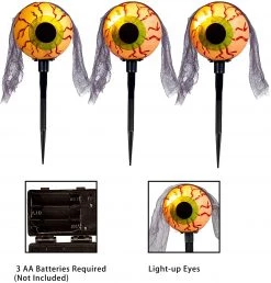 Joyin 3Pcs Eyeball Pathway Light Marker - Halloween Decorations -Spooky Home Decor 13512 4