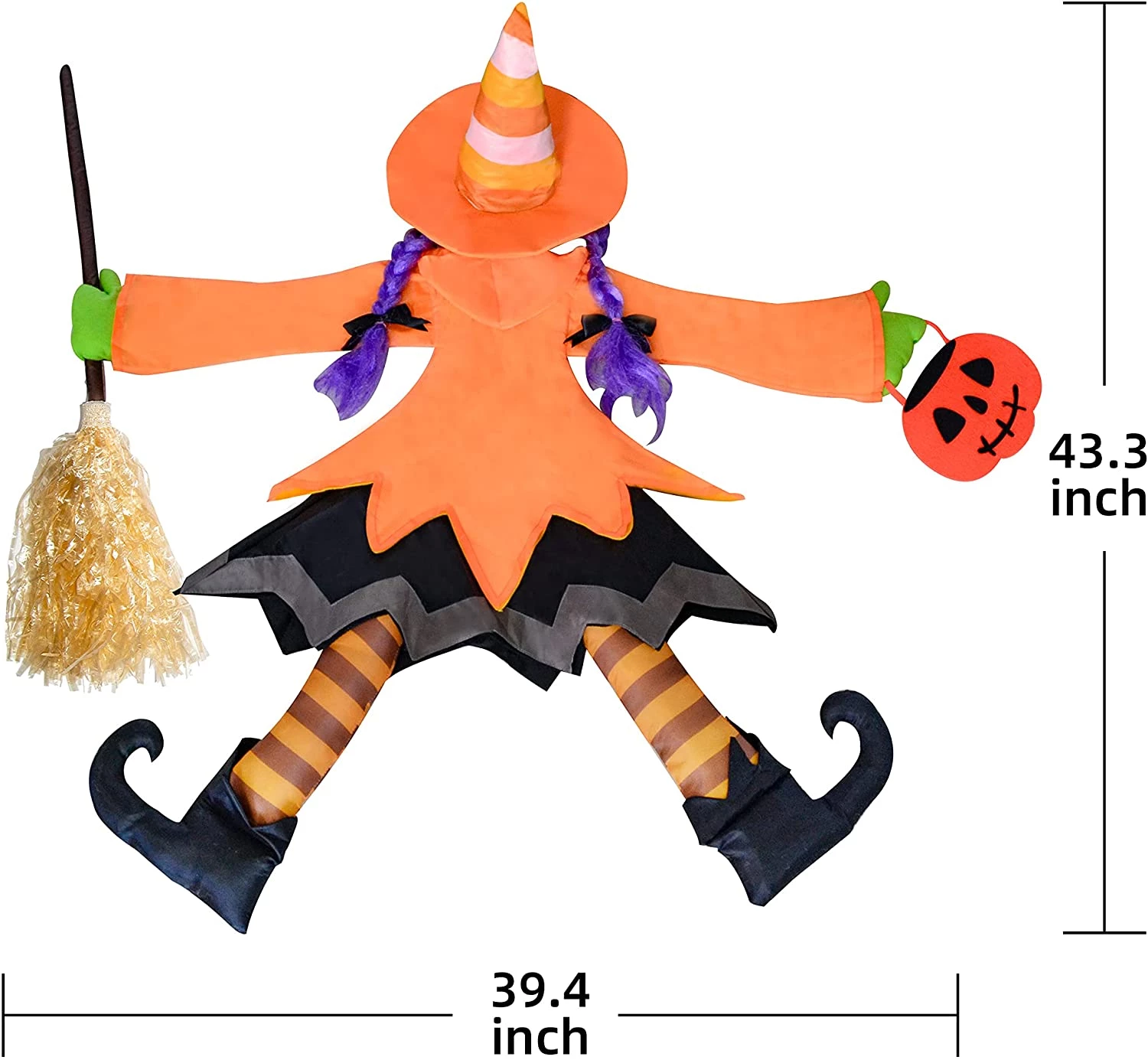 Joyin Cute Crashing Witch (Orange) - Halloween Decorations 3 Joyin Cute Crashing Witch (Orange) - Halloween Decorations - Image 3