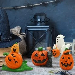 Joyin Pumpkin Miniature Figurine Decorations, 5 Pcs - Halloween Decorations -Spooky Home Decor 13945 5