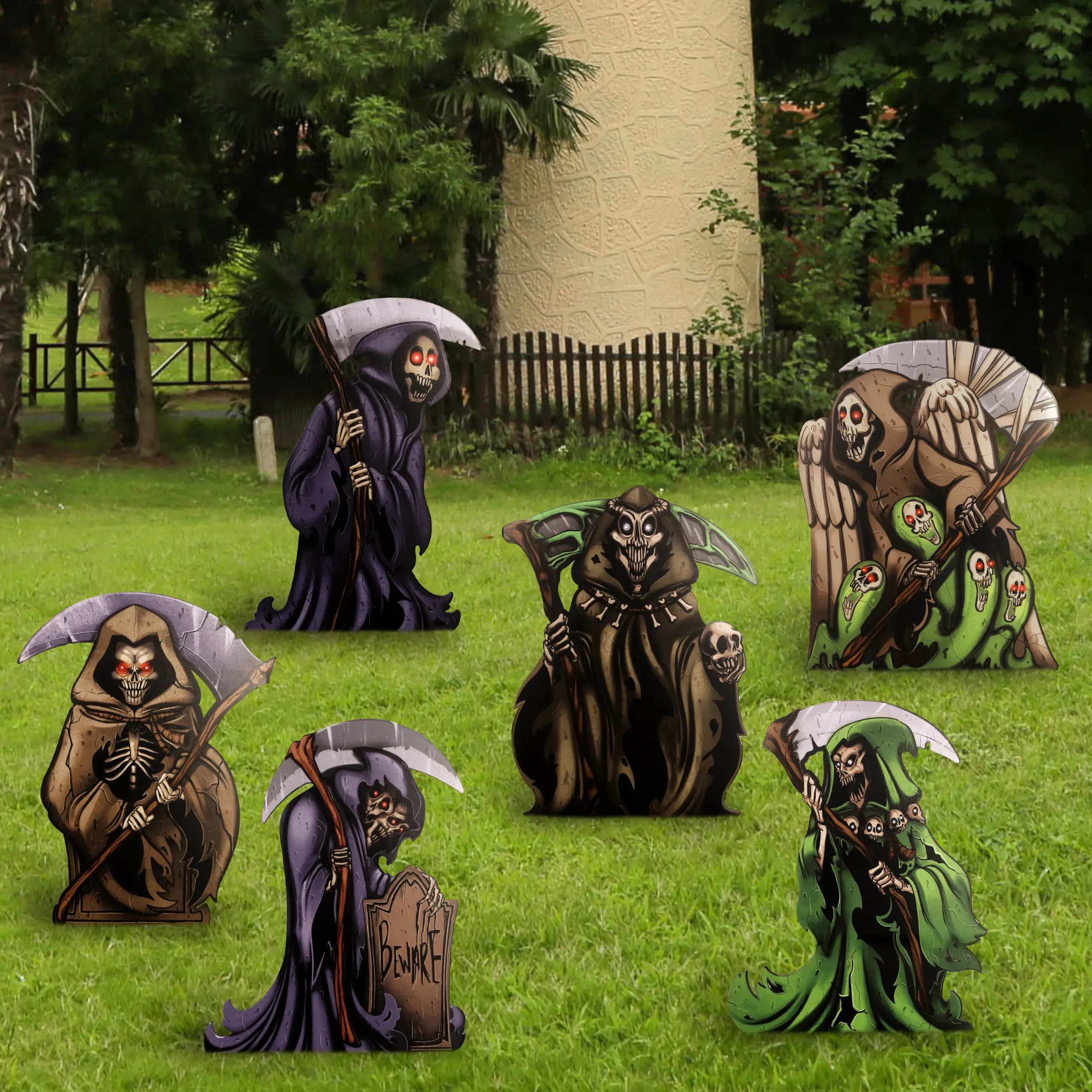 Joyin 6Pcs Grim Reaper Yard Stake Signs 16.34in - Halloween Decorations