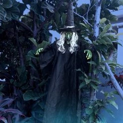 Joyin Life Size Hanging Creepy Animated Witch 74in - Halloween Decorations -Spooky Home Decor 17 2