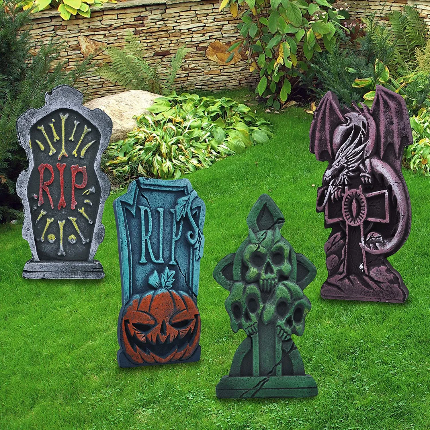 Joyin 6Pcs 17 Halloween Foam Graveyard Tombstone - Halloween Decorations