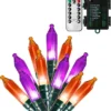 Joiedomi Orange & Purple LED Battery Powered String Lights 17.3ft - Halloween Decorations