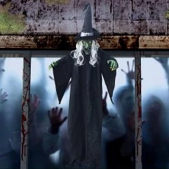 Joyin Life Size Hanging Creepy Animated Witch 74in - Halloween Decorations -Spooky Home Decor 18 2