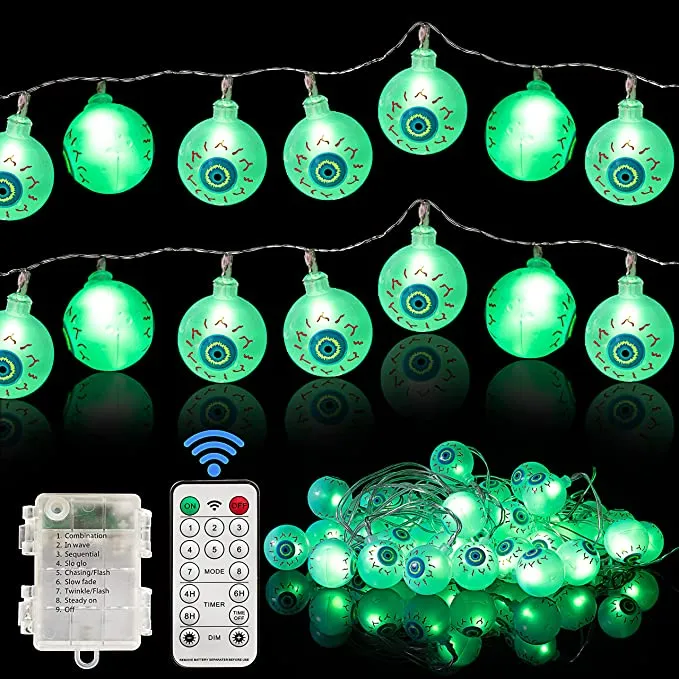 Joiedomi Halloween Eyeball String Lights 20.6ft - Halloween Decorations