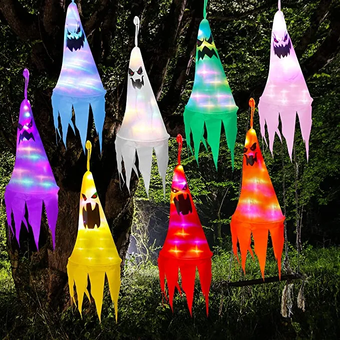 Joyin 8Pcs Light-up Hanging Ghost 24in - Halloween Decorations