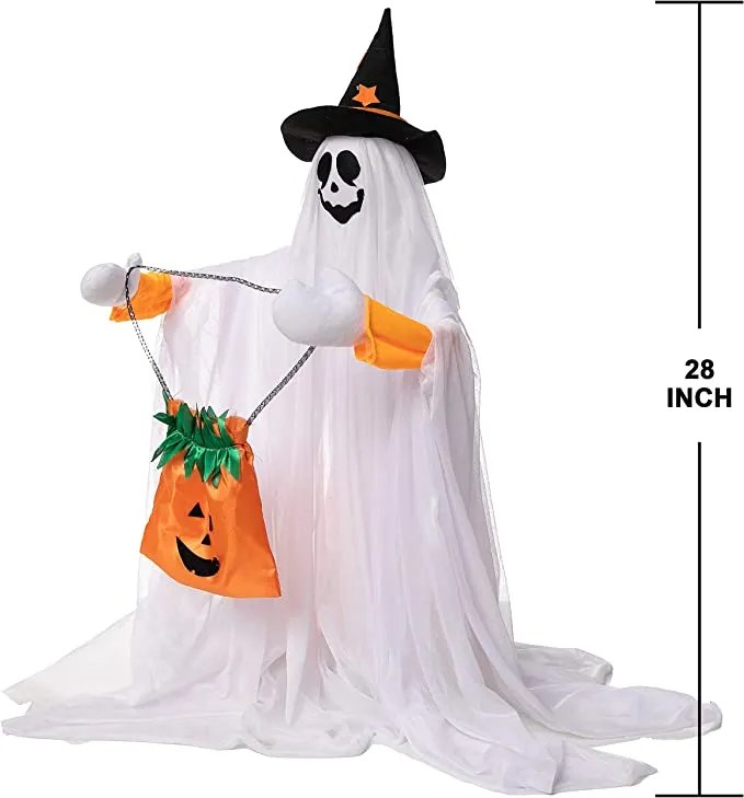 Joyin Animated Ghost with Pumpkin Bag 28in - Halloween Decorations 5 Joyin Animated Ghost with Pumpkin Bag 28in - Halloween Decorations - Image 5
