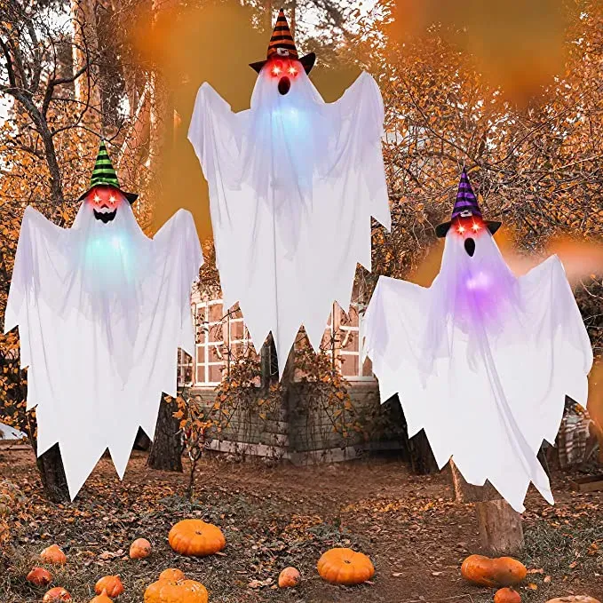Joyin 3Pcs Ghosts with Witch Hats 29.5in - Halloween Decorations