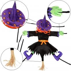 Joyin Crashing Witch Into Tree with Sign 44in - Halloween Decorations -Spooky Home Decor 2 3805dfb9 8327 4291 9af6 8a52fc2f3378