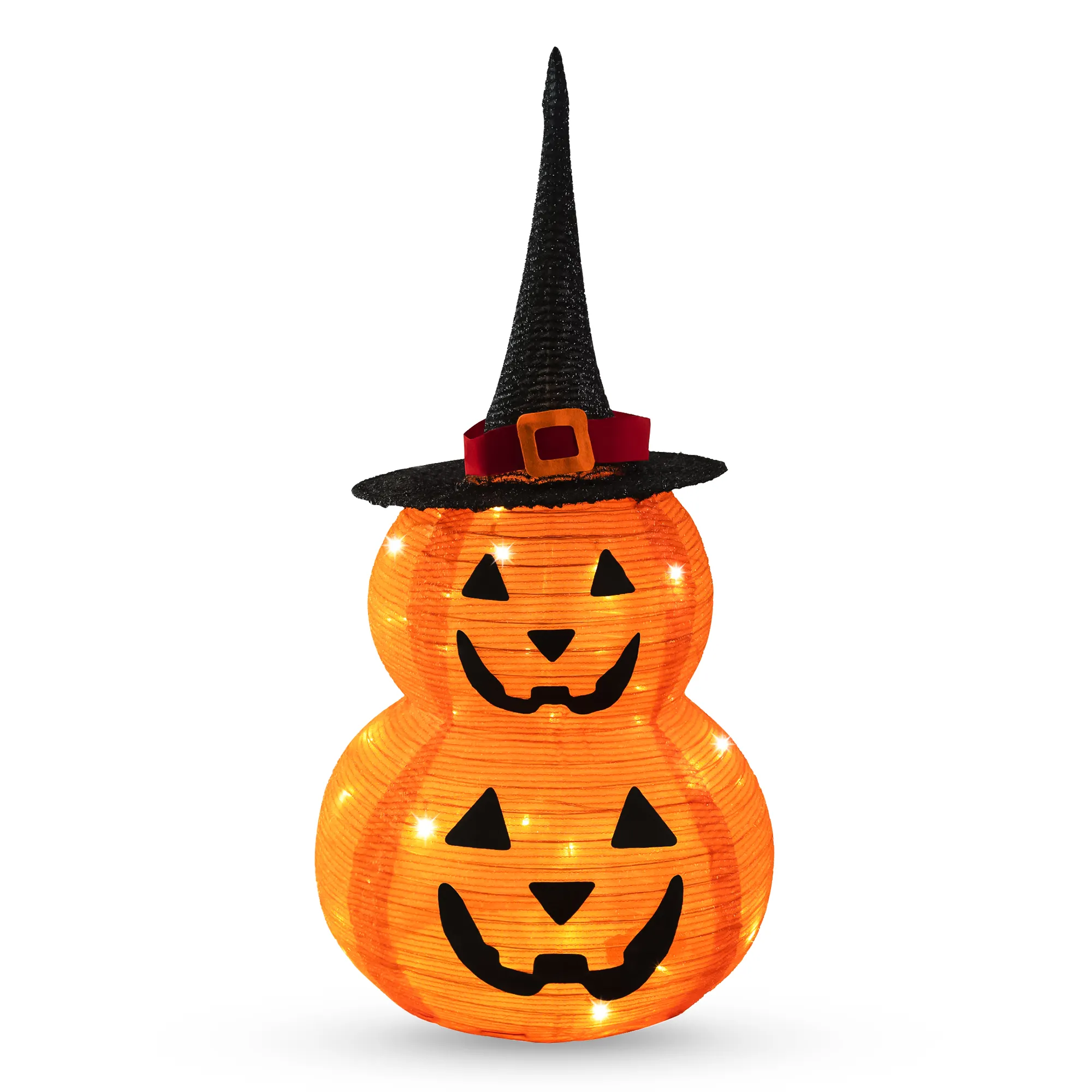 Joiedomi Halloween Tinsel Collapsible Pumpkin Light Decorations 3ft - Halloween Decorations