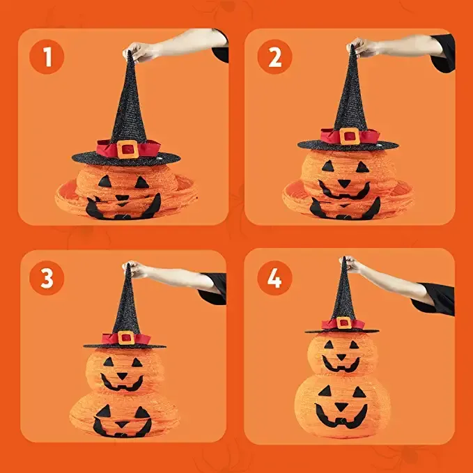 Joiedomi Halloween Tinsel Collapsible Pumpkin Light Decorations 3ft - Halloween Decorations 6 Joiedomi Halloween Tinsel Collapsible Pumpkin Light Decorations 3ft - Halloween Decorations - Image 6