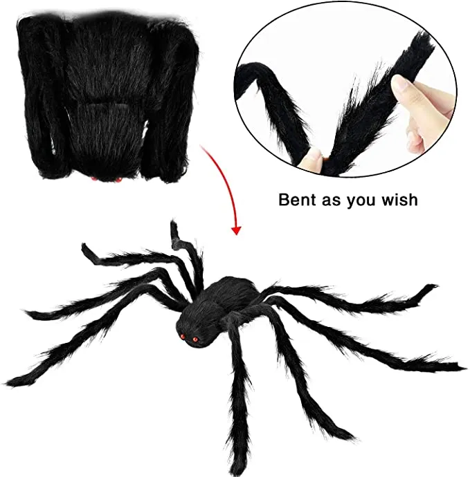 Joyin 3Pcs Large Halloween Hairy Spiders - Halloween Decorations 4 Joyin 3Pcs Large Halloween Hairy Spiders - Halloween Decorations - Image 4