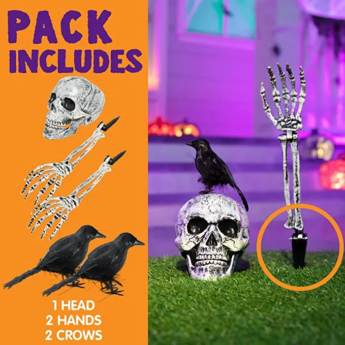 Joyin 3 Pcs Skeleton Yard Stake With 2 Crows - Halloween Decorations 5 Joyin 3 Pcs Skeleton Yard Stake With 2 Crows - Halloween Decorations - Image 5