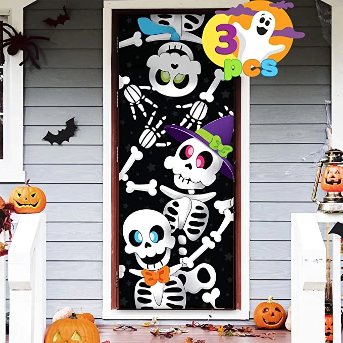 Spooky Home Decor 23 Spooky Home Decor -Spooky Home Decor 3 Piece 3d Design Cute Skeleton Door Cover 2