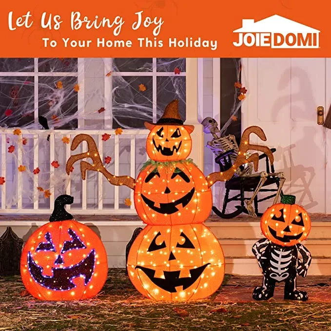 Joiedomi LED Yard Lights - Tinsel Pumpkin (1 Head) 30in - Halloween Decorations 4 Joiedomi LED Yard Lights - Tinsel Pumpkin (1 Head) 30in - Halloween Decorations - Image 4