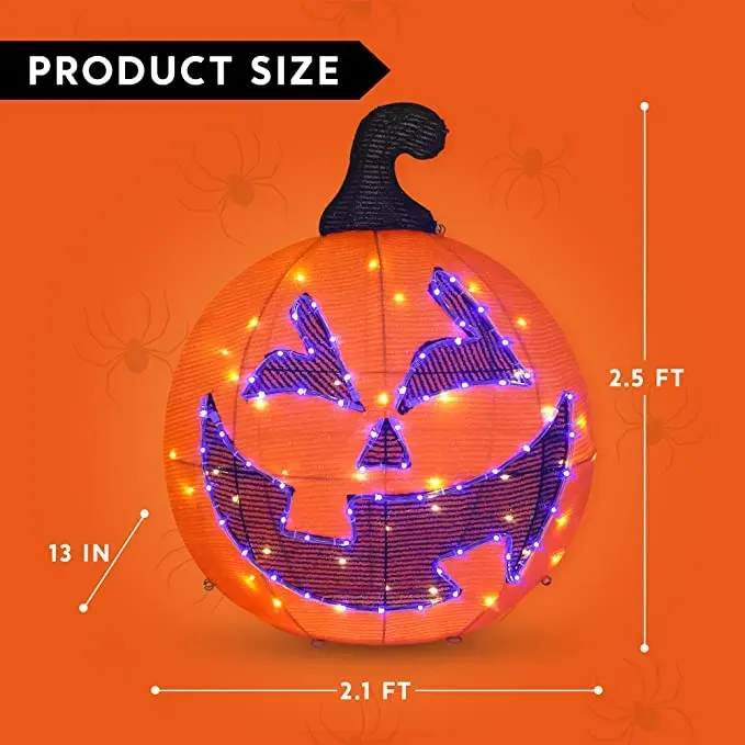 Joiedomi LED Yard Lights - Tinsel Pumpkin (1 Head) 30in - Halloween Decorations 5 Joiedomi LED Yard Lights - Tinsel Pumpkin (1 Head) 30in - Halloween Decorations - Image 5