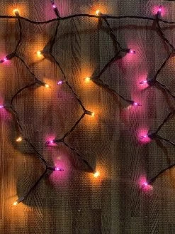 Joiedomi 150 Incandescent Black Wire Icicle Lights (Orange & Purple) - Halloween Decorations -Spooky Home Decor 30750 4