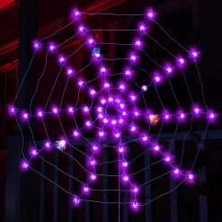 Joiedomi Spider Web Lights with 3 Lighted Spiders (Purple) - Halloween Decorations 12 Joiedomi Spider Web Lights with 3 Lighted Spiders (Purple) - Halloween Decorations -Spooky Home Decor 30758 5