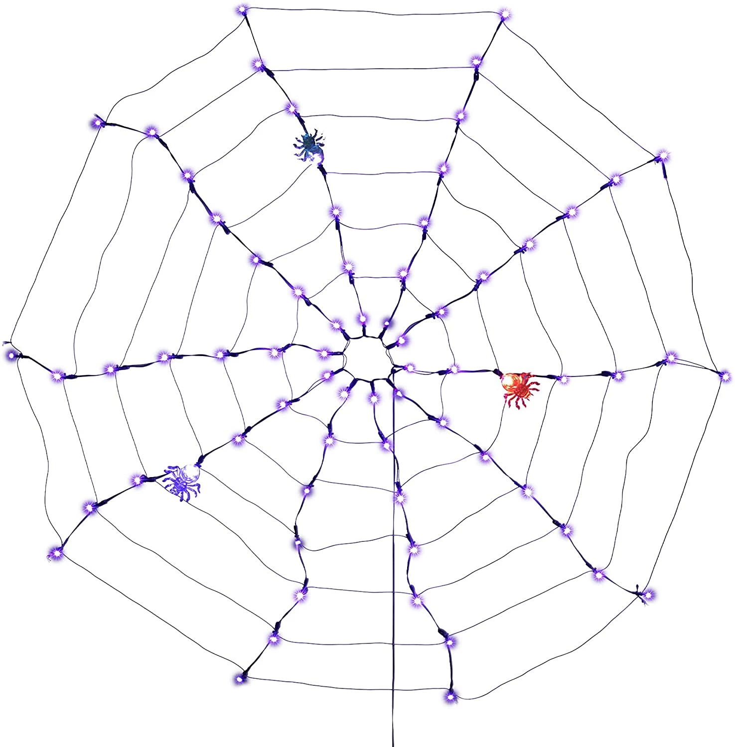 Joiedomi Spider Web Lights with 3 Lighted Spiders (Purple) - Halloween Decorations 7 Joiedomi Spider Web Lights with 3 Lighted Spiders (Purple) - Halloween Decorations - Image 7