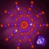 Joiedomi Spider Web Lights with 3 Lighted Spiders (Orange & Purple) - Halloween Decorations