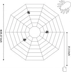 Joiedomi Spider Web Lights with 3 Lighted Spiders (Orange & Purple) - Halloween Decorations -Spooky Home Decor 30759 4