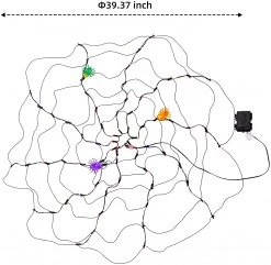 Joiedomi Spider Web Lights with 3 Lighted Spiders (Orange & Purple) - Halloween Decorations -Spooky Home Decor 30759 5