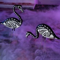 Joiedomi 2Pcs Skeleton Flamingo Yard Stake - Halloween Decorations -Spooky Home Decor 30768 1