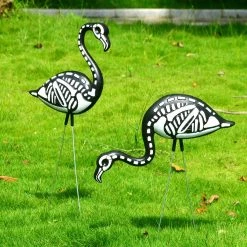 Joiedomi 2Pcs Skeleton Flamingo Yard Stake - Halloween Decorations -Spooky Home Decor 30768 4