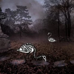 Joiedomi 2Pcs Skeleton Flamingo Yard Stake - Halloween Decorations -Spooky Home Decor 30768 7