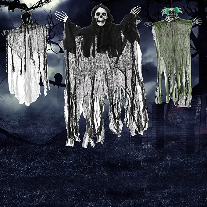 Joyin 3Pcs Hanging Clown, Ghost and Grim Reaper - Halloween Decorations