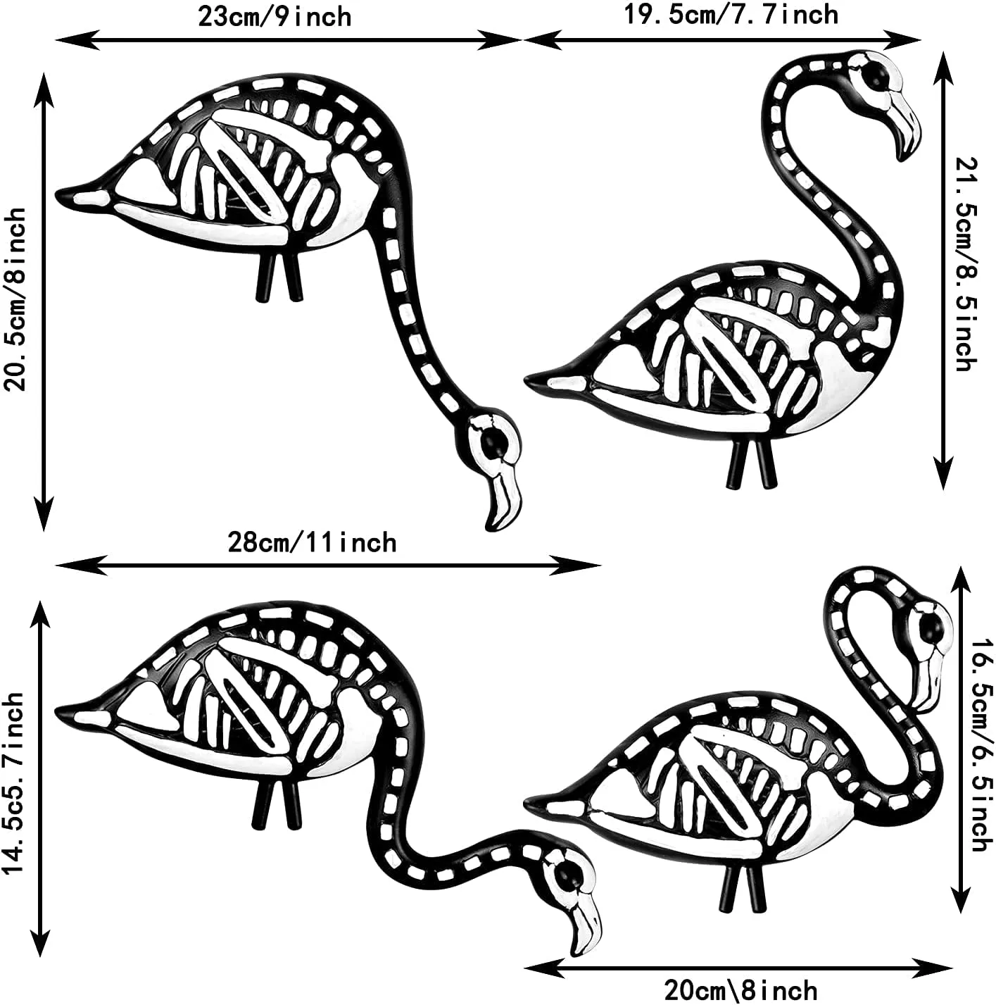 Joiedomi 4Pcs Skeleton Flamingo Yard Decorations - Halloween Decorations 4 Joiedomi 4Pcs Skeleton Flamingo Yard Decorations - Halloween Decorations - Image 4