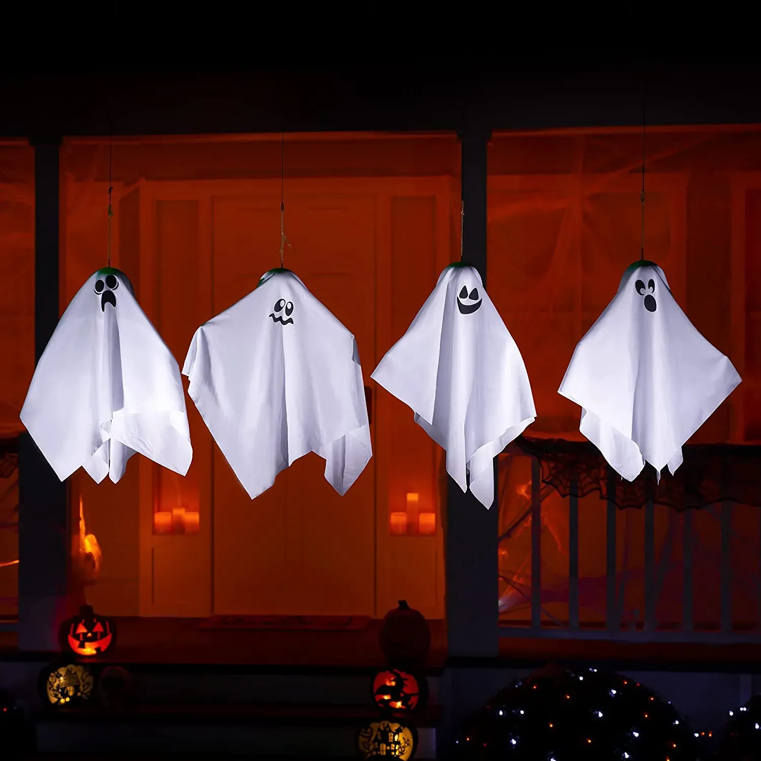 Joyin 4 Pcs White Ghost 19in - Halloween Decorations