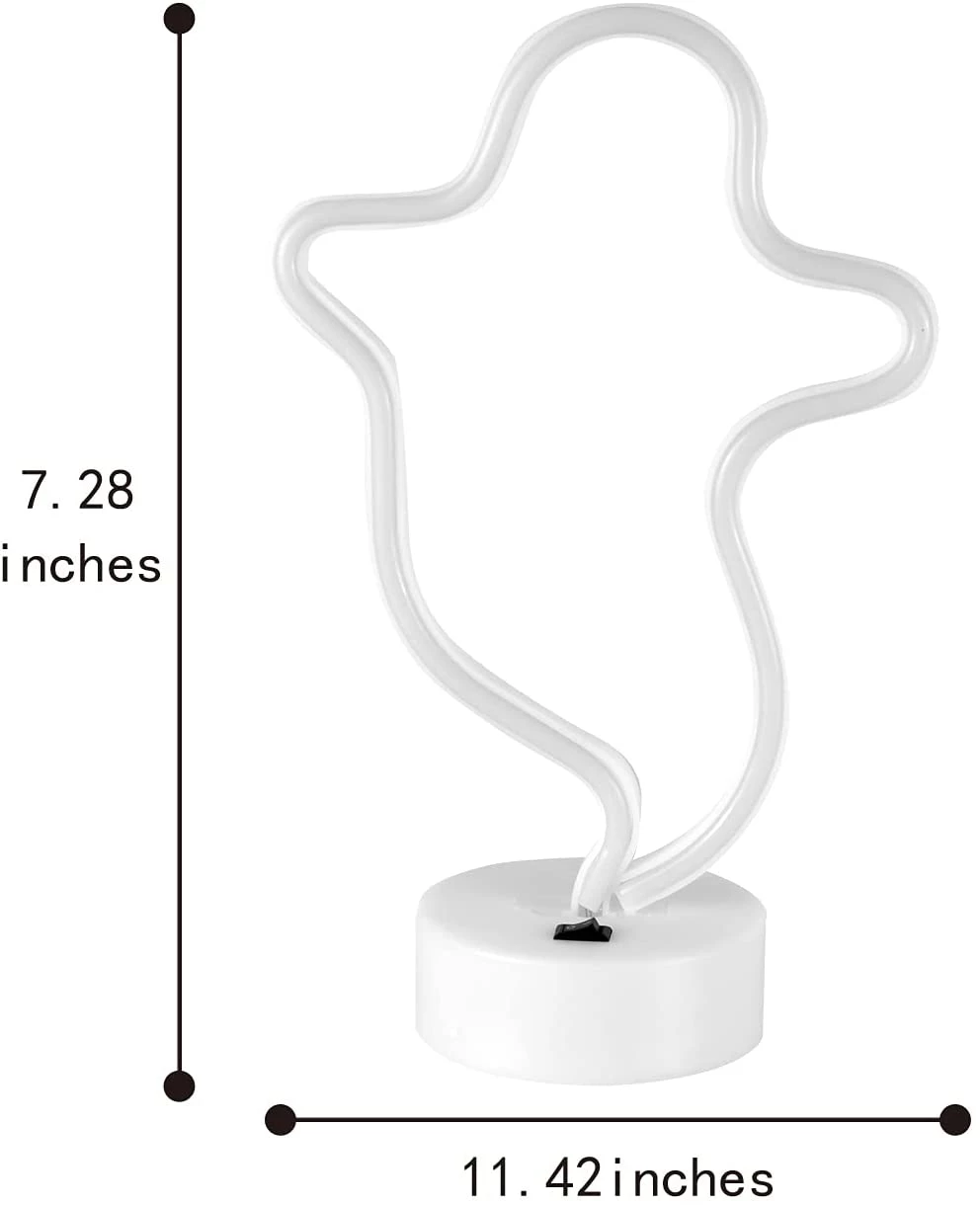 Joyin 2Pcs LED Ghost & Bat Neon Table Lamp Set - Halloween Decorations 7 Joyin 2Pcs LED Ghost & Bat Neon Table Lamp Set - Halloween Decorations - Image 7