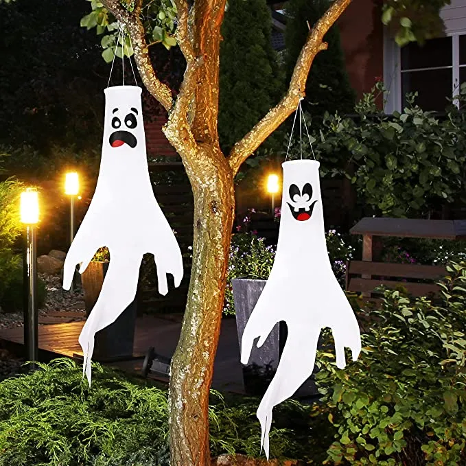 Joyin 2Pcs Ghost Windsock Hanging 43in - Halloween Decorations