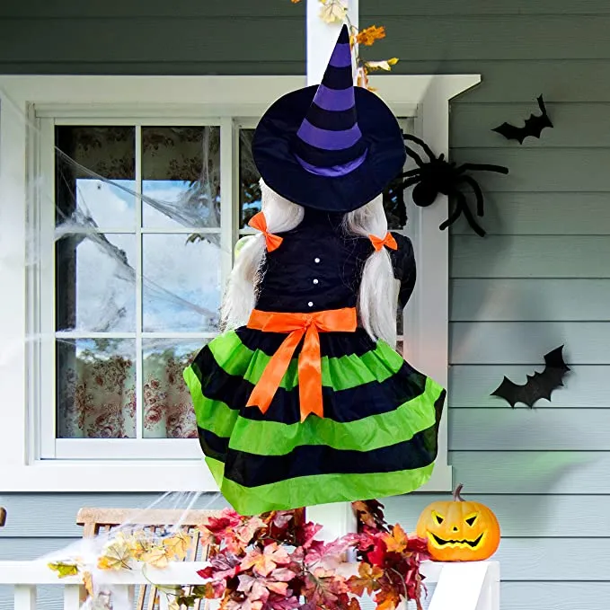 Joyin Halloween Crashing Witch Into Tree 43in - Halloween Decorations