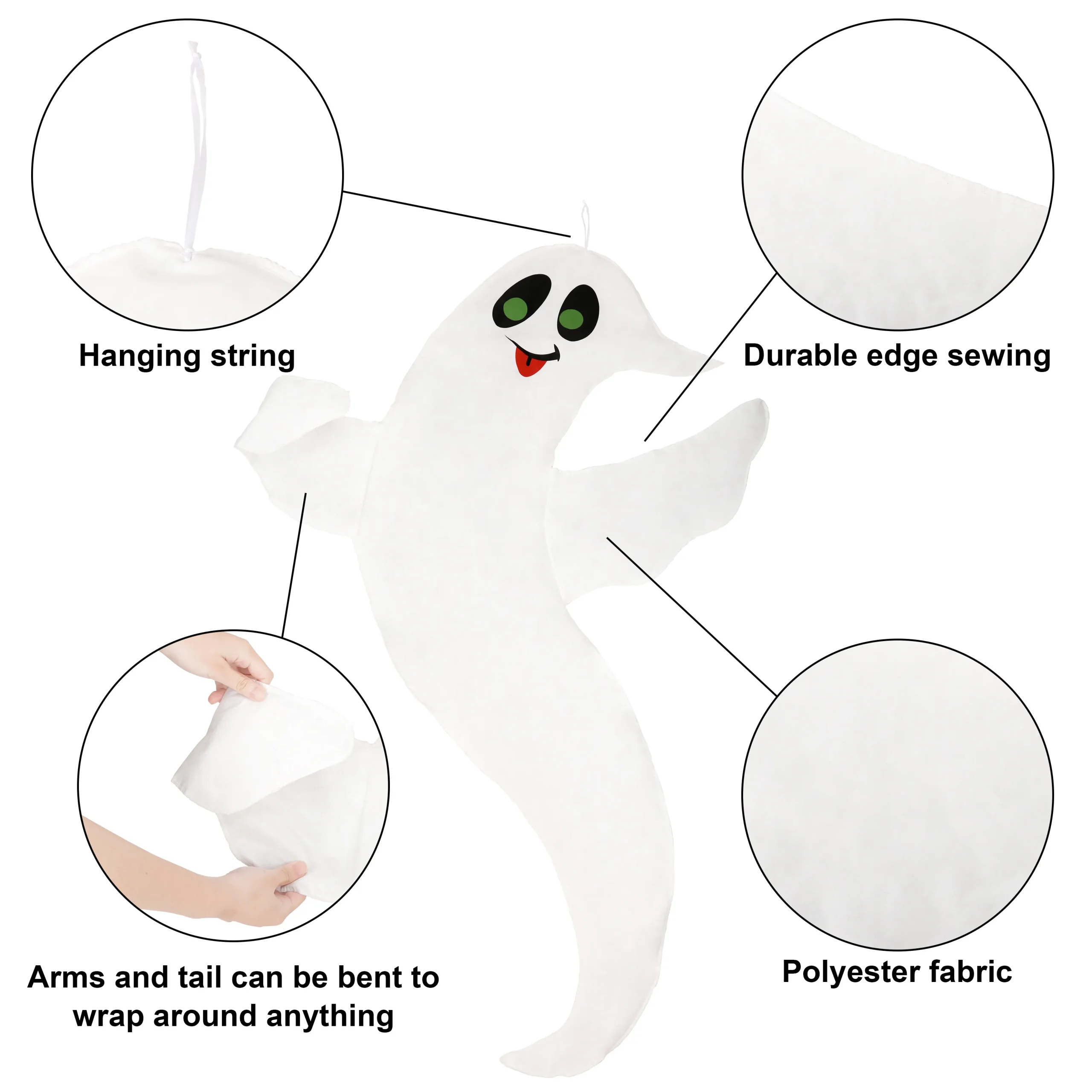 Joyin Halloween Cute Ghost Tree Hugger 47.6in - Halloween Decorations 3 Joyin Halloween Cute Ghost Tree Hugger 47.6in - Halloween Decorations - Image 3