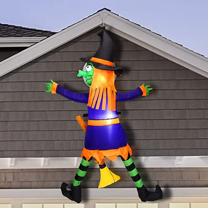 Joiedomi 4ft Halloween Crashing Witch onto Wall Inflatable - Halloween Decorations