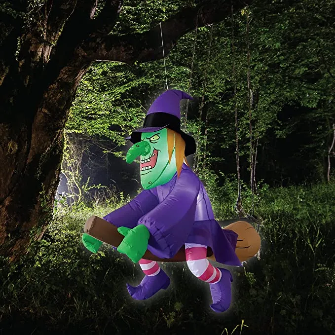 Joiedomi 4ft Halloween Inflatable Tall Hanging Flying Witch - Halloween Decorations