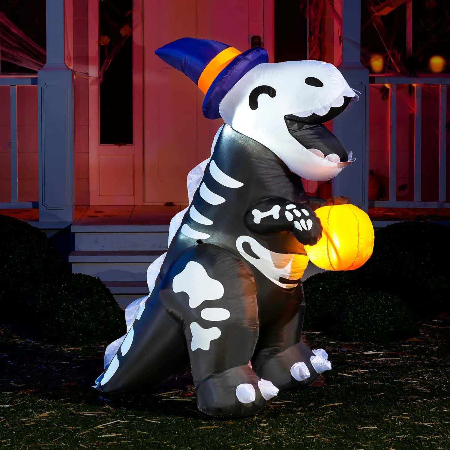 Joiedomi 5ft Halloween Cute Skeleton Dinosaur Inflatable - Halloween Decorations