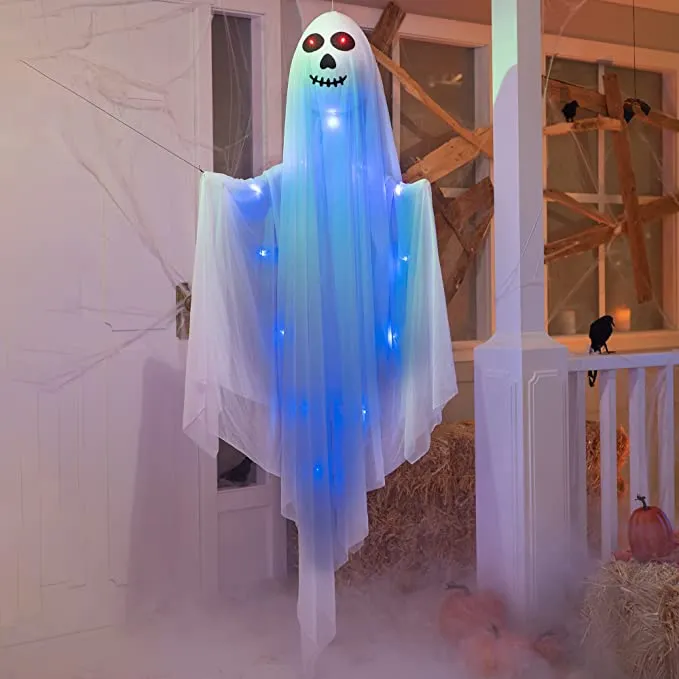 Joyin Light-up White Hanging Ghost 54in - Halloween Decorations