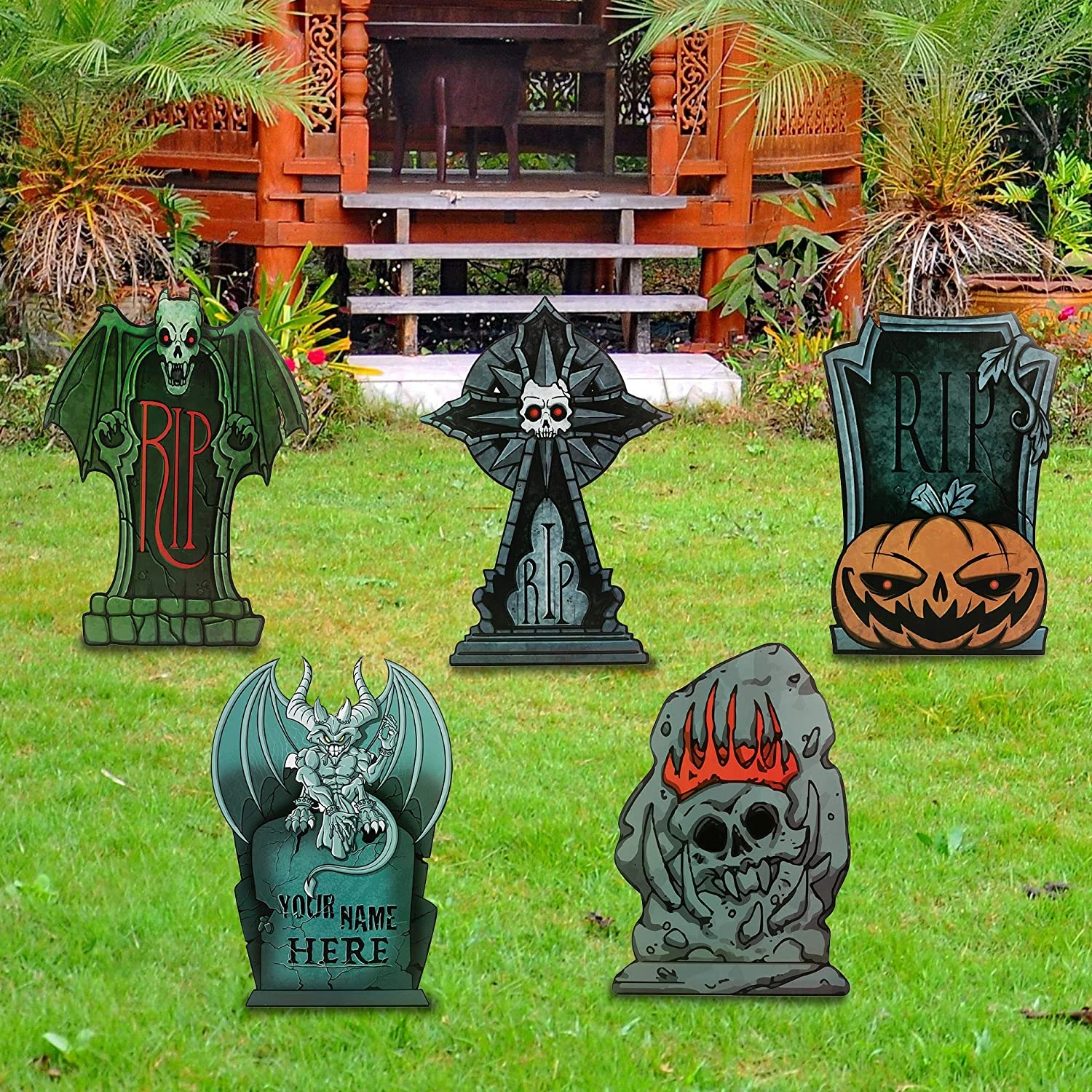 Joyin 9Pcs Halloween Tombstone Yard Decorations 17in - Halloween Decorations 4 Joyin 9Pcs Halloween Tombstone Yard Decorations 17in - Halloween Decorations - Image 4